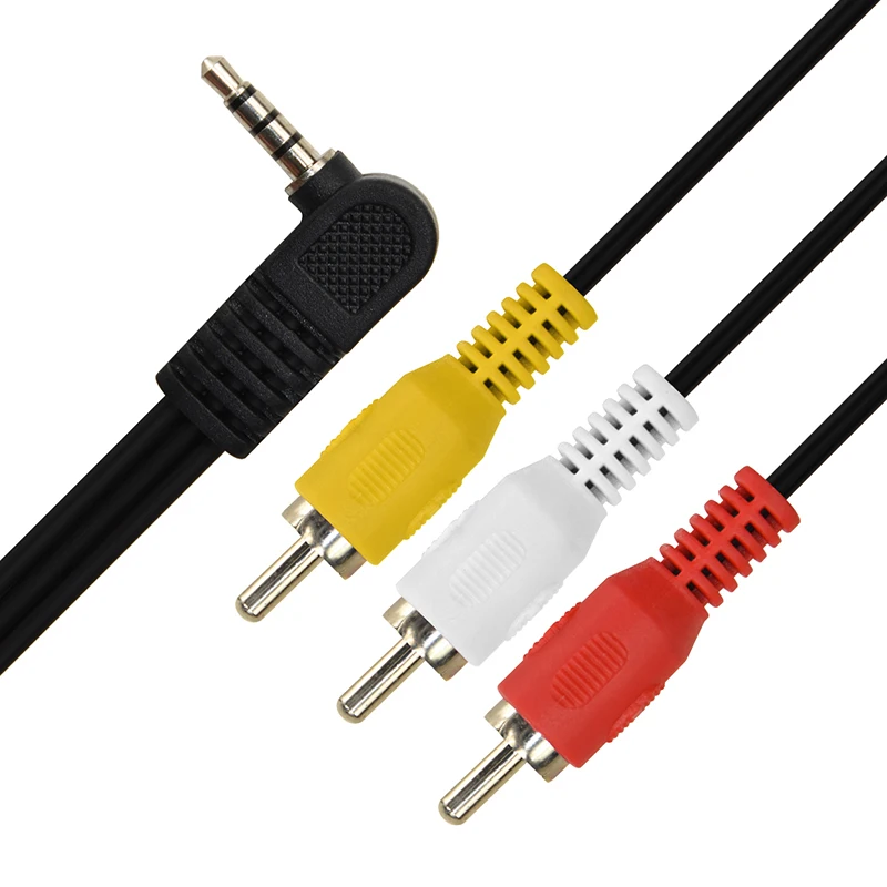 CABLETIME 3 5 мм 4 полюсный автоматический к 3RCA аудио видео кабель Мужской до RCA угол