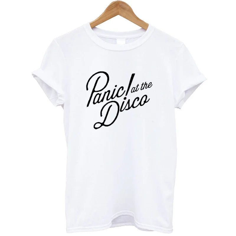 G307-White Panic! At The Disco футболка с надписями Для женщин Рубашка с короткими рукавами модные летние топы уличная Для женщин футболка забавная хлопковая футболка - Цвет: G307-White