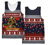 christmas bulldog and bigfoot 3d printed men vest summer harajuku sleeveless t shirt unisex casual polyester tank tops bx 59