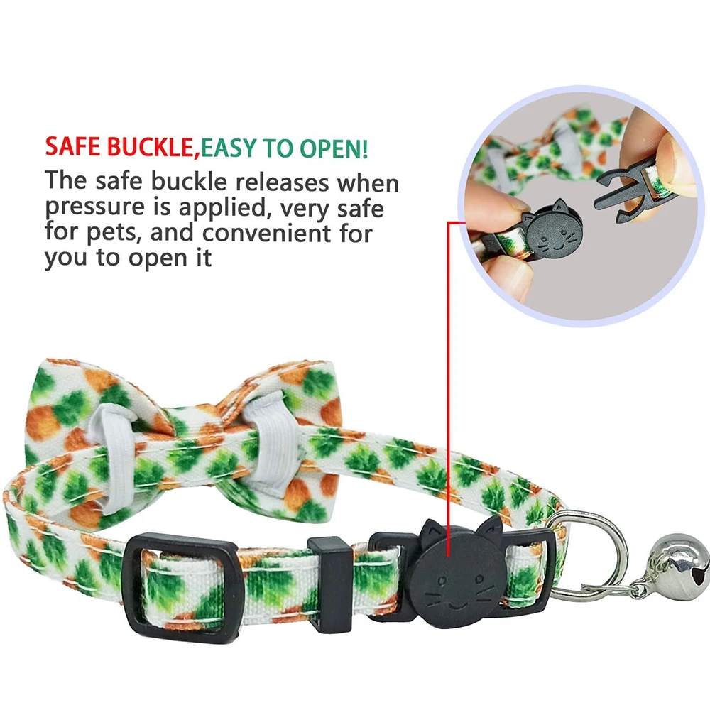 Ошейник для кошек с милым галстуком бабочкой и колокольчиком регулируемые