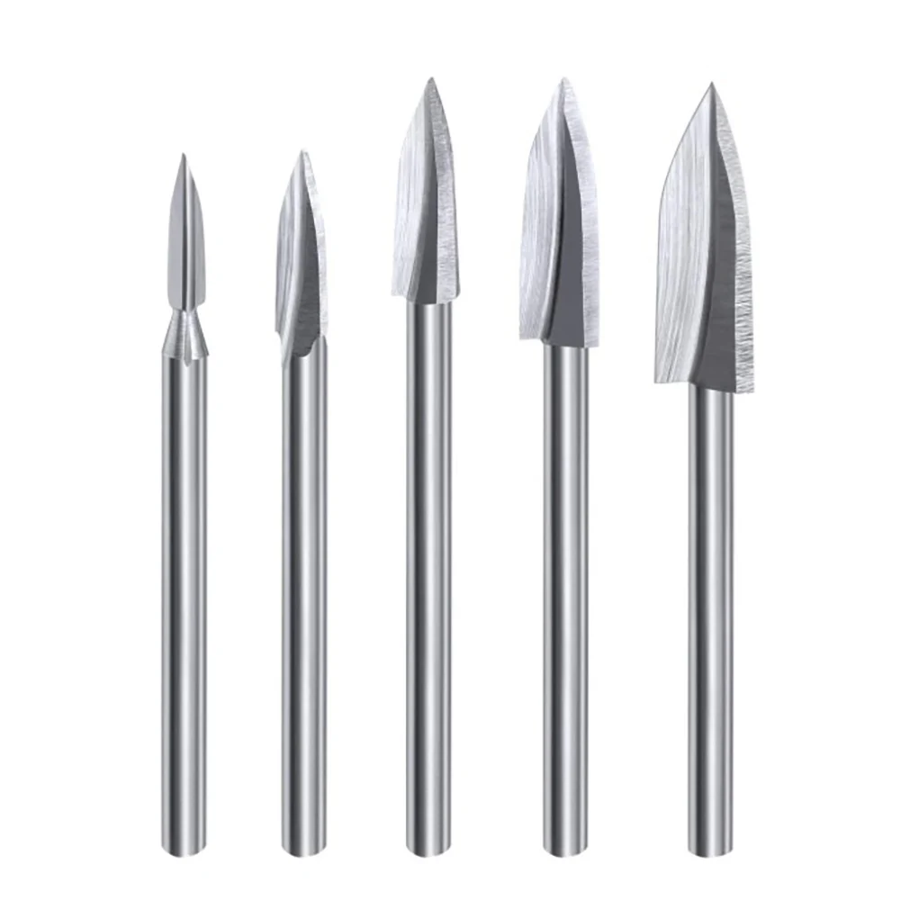 

Engraving Drill Bit Wood Engraving Carving Milling Accessories Set Universal Fitment Steel For Rotary Tools 5PCS Carving Drill