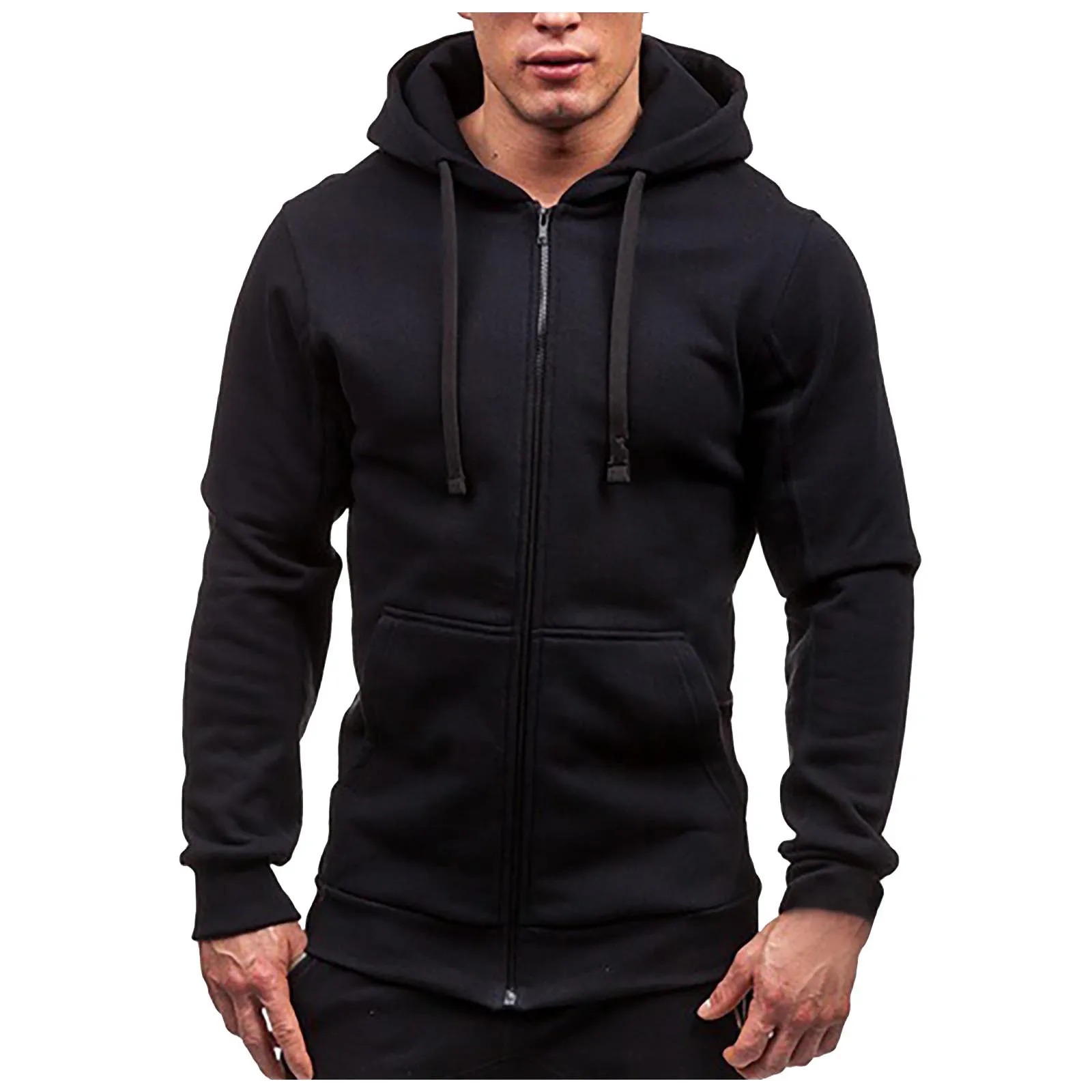 

New Hoodie Men 2021 Spring Casual Solid Long Sleeve Mens Hoodies Sweatshirts Slim Zipper Hoody Sweatshirt Men Hooded Streetwear