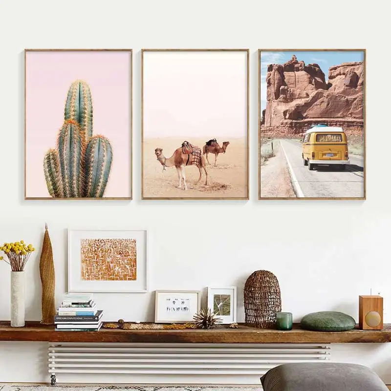 Природа пустыня путешествия пейзаж холст плакат скандинавские огурцы наклейки