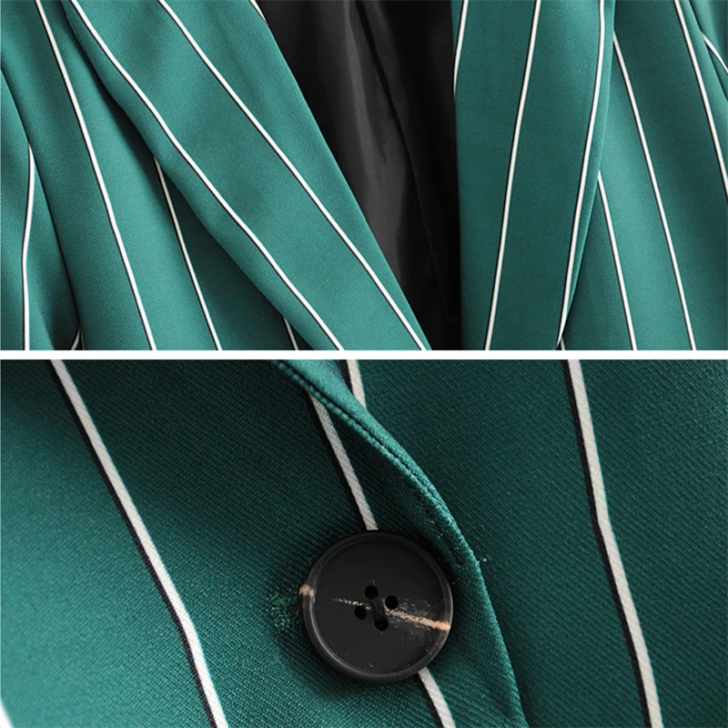 Костюм брючный винтажный в полоску модный шикарный пиджак на одной пуговице с