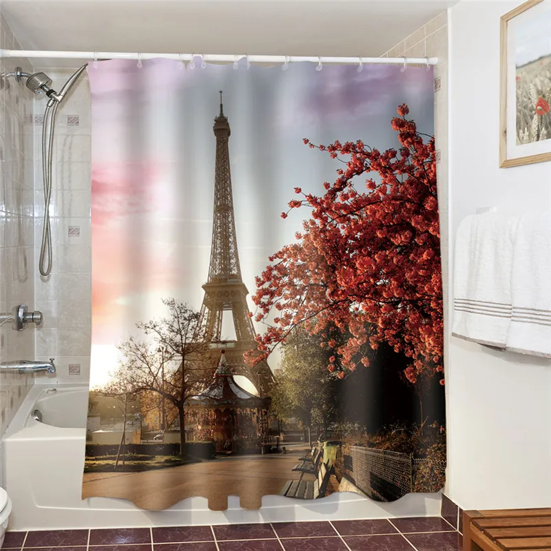 Водонепроницаемая занавеска для душа из полиэстера с принтом морских животных