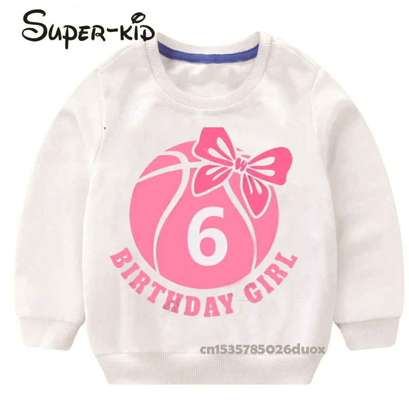 

Оригинальные Толстовки для баскетбола на день рождения с именем для девочек, детские свитшоты, Детская осенняя повседневная спортивная оде...