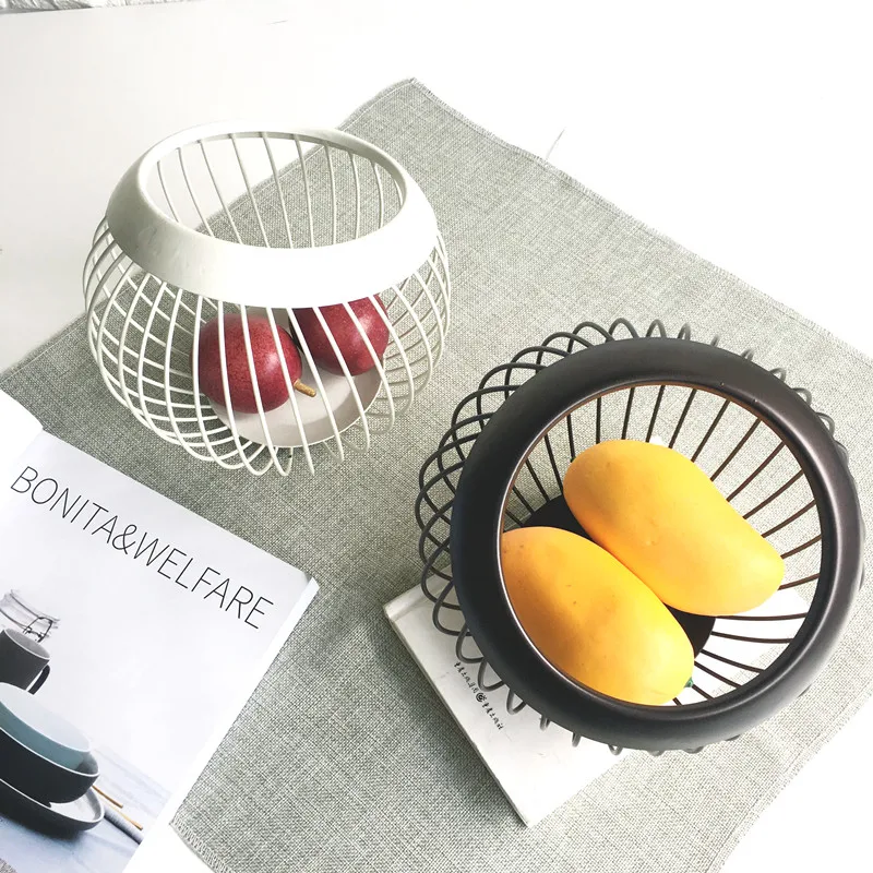 Железная корзина для фруктов круглая пустая Скандинавская Современная