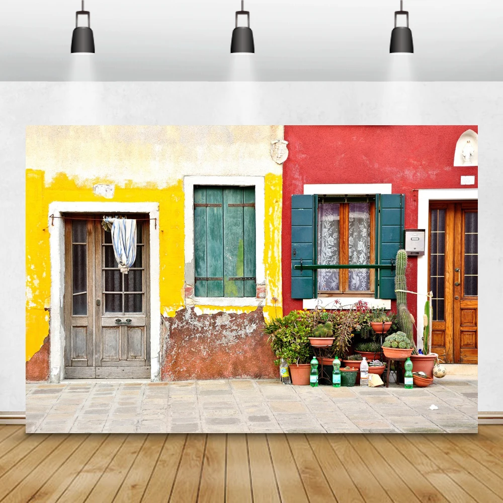 Laeacco сельская деревня старый дом крыльцо горшечные растения цветочный магазин