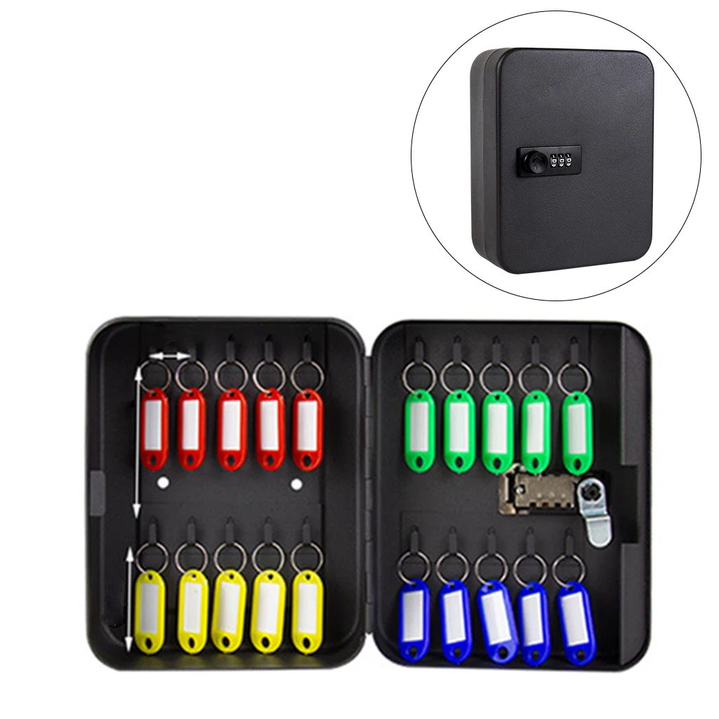 

Iron Password Key Box Digital Code Lock Put 20pcs Keys Key Cabinet Spare Key Organizer Storage Box for Offices Warehouses