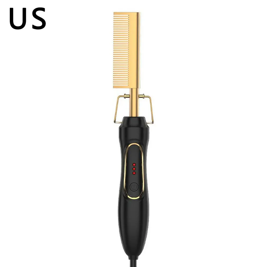 

Hair Iron Straightener Hot Comb Wet And Dry Use Brush Comb Heating Comb Electric Alloy Curler Iron Quick Hair Styler