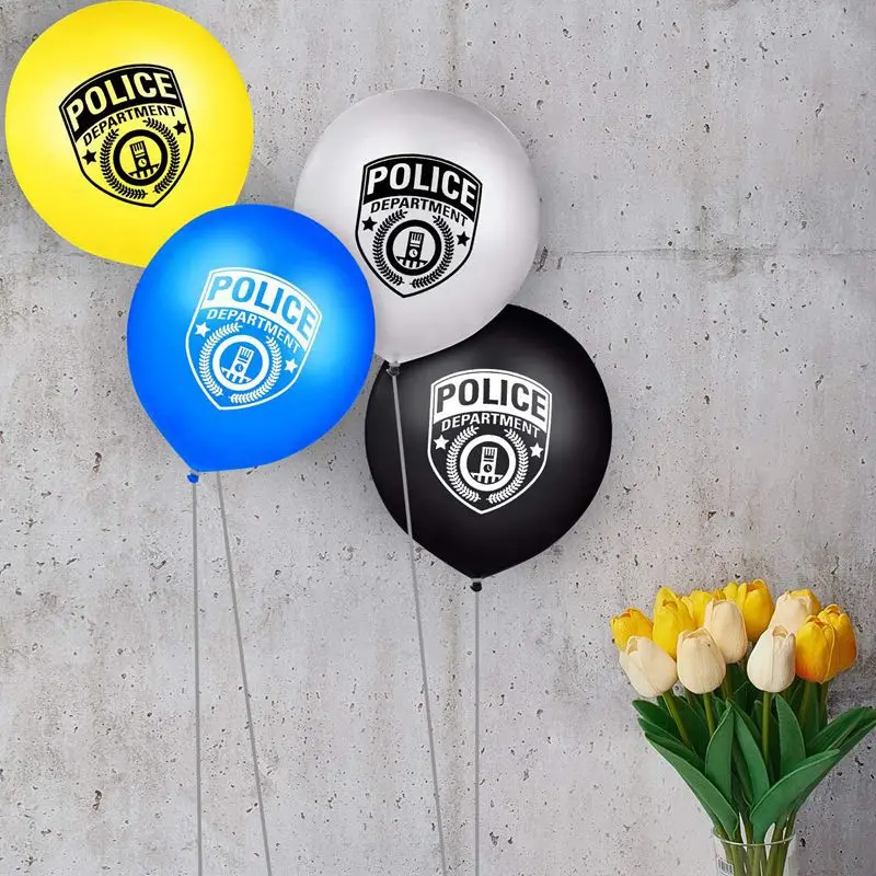 12 шт./лот дюймов полицейский значок автомобили латексные воздушные шары для