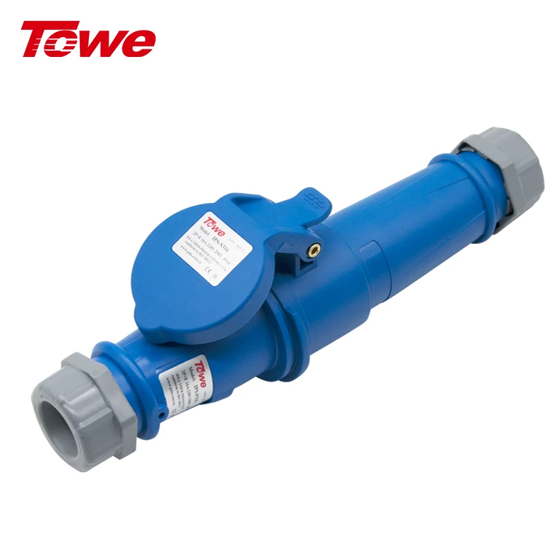 Pinos Azul Plug & Soquete 2p Mais e Ip44 Industrial Masculino Fêmea Impermeável Conector Elétrico 250v 32a