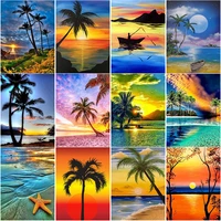 new 5d diy diamond painting full square round drill scenery cross stitch sea view diamond embroidery crafts home decor art gift