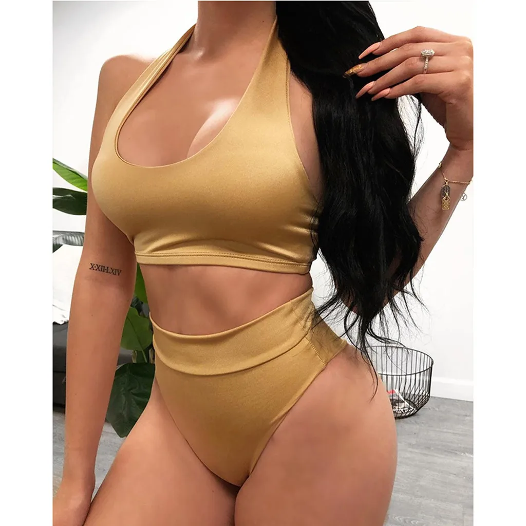 Пляжный купальник спортивный стиль сексуальный женский купальный топ из двух