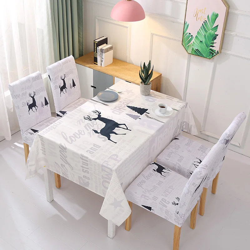 white deer Скатерти и чехлы для стульев прямоугольная скатерть Водонепроницаемая скатерть покрытие для обеденного стола чайный столик Мультяшные салфетки - Цвет: white deer