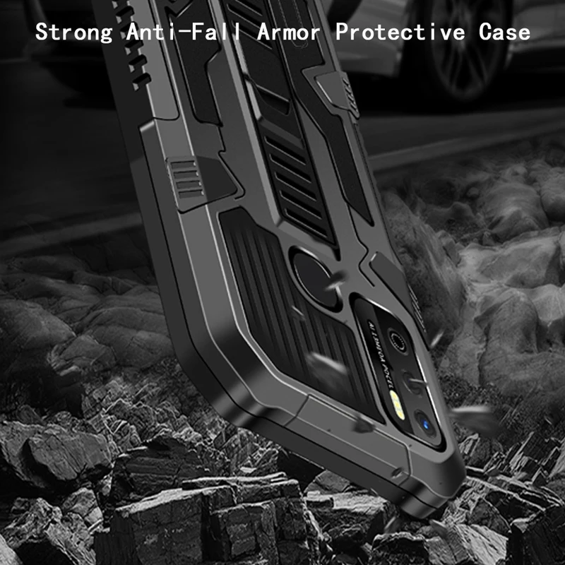 shockproof phone case for infinix hot 9play 10play 11play strong anti fall kickstand protective cover for infinix note 7 lite free global shipping