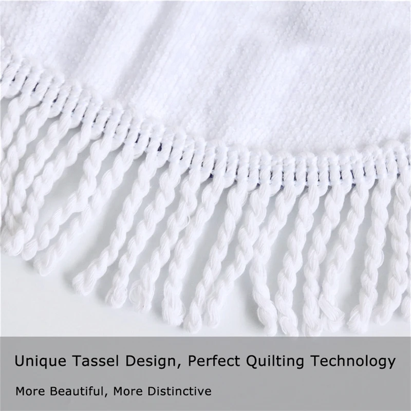 Round Microfiber Mandala Beach Towel Indian Hippie Boho with Tassels Oversized Wrap Blanket Travel Tapestry |