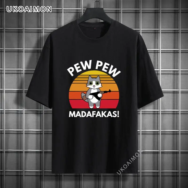 

New Arrival Pew Pew Madafakas Crew Neck Teenagers T-Shirt Fitness Tight Personalized T Shirt Printing Cute Tees Funky Custom