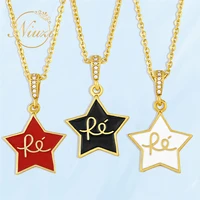 korea style pentagram fashion teen girls necklaces for women cute simple red white stars letters pendants necklaces gifts female