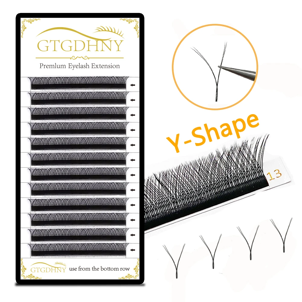 

Y Shape Volume Lashes Natural Soft Mesh Russian Cashmere Mink YY Eyelashes Extension Hand Made Split Tip Makeup Supplies