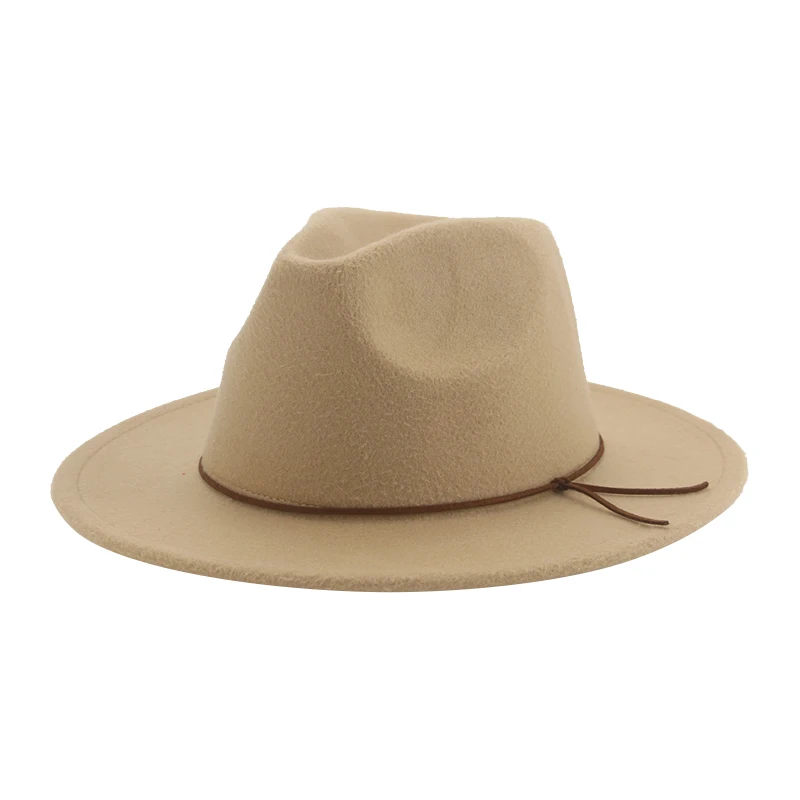 

Шляпа с широкими полями верблюжьей веревки цвета хаки женская шапка Панама джазовые шапки церковное официальное платье зимние шапки для же...