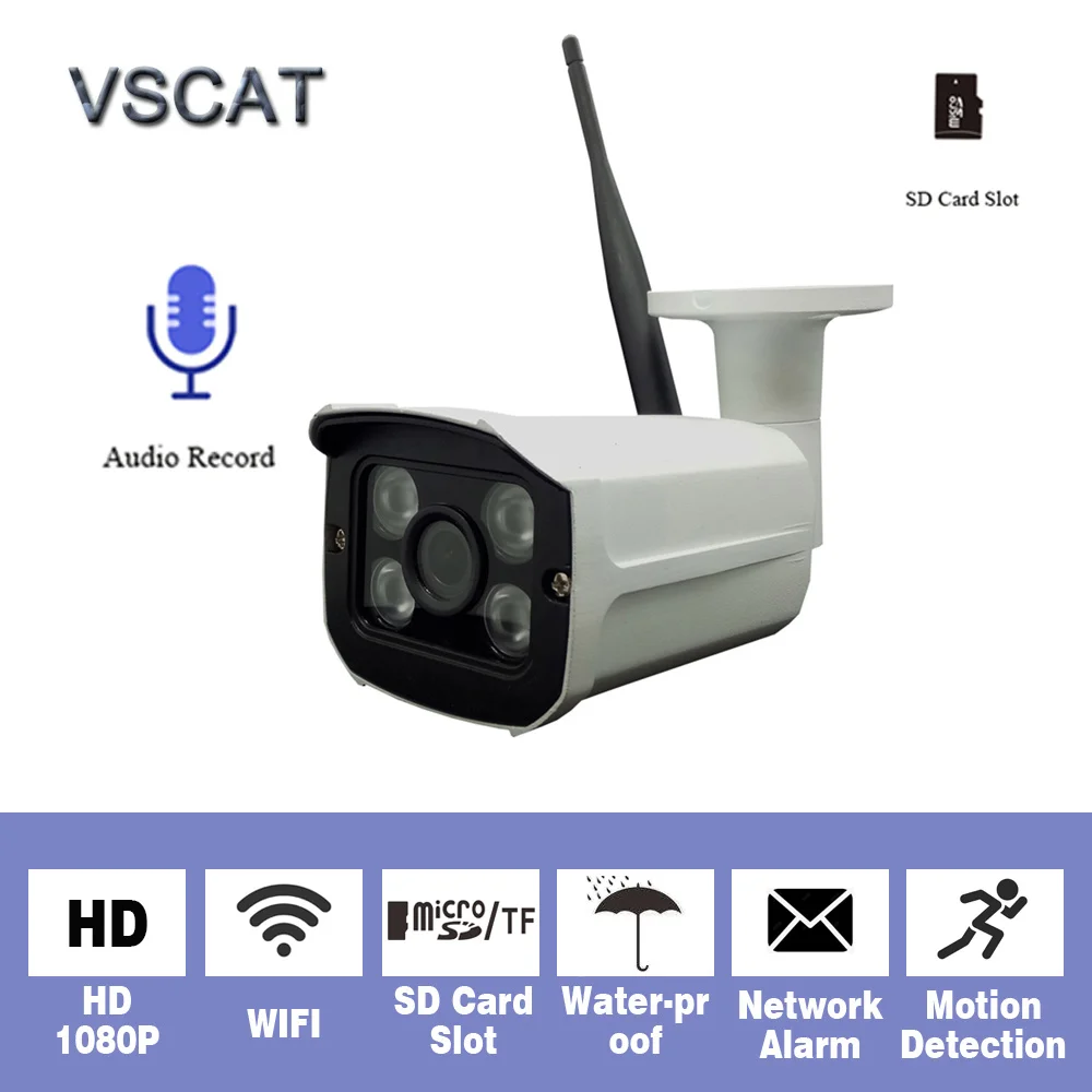 Беспроводная IP камера 3 Мп Full HD с поддержкой Wi Fi H.265 Onvif наружная Водонепроницаемая