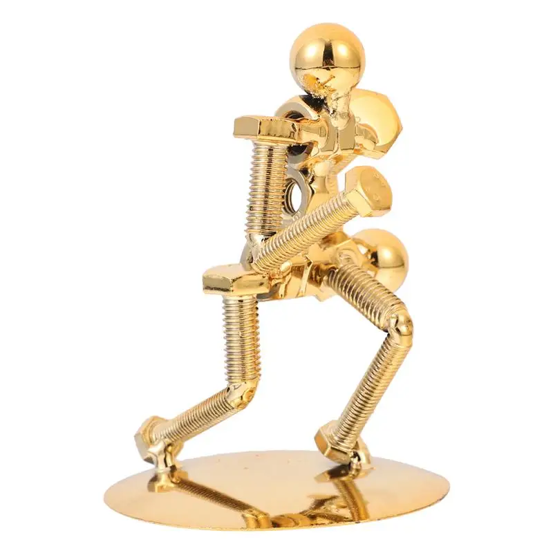 

1Pc Creative Iron Basketball Sports Desktop Office Decoration (Golden)