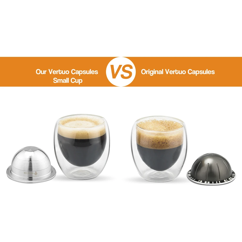 230 мл многоразовые кофейные капсулы для Nespresso Vertuoline и Delonghi из нержавеющей стали