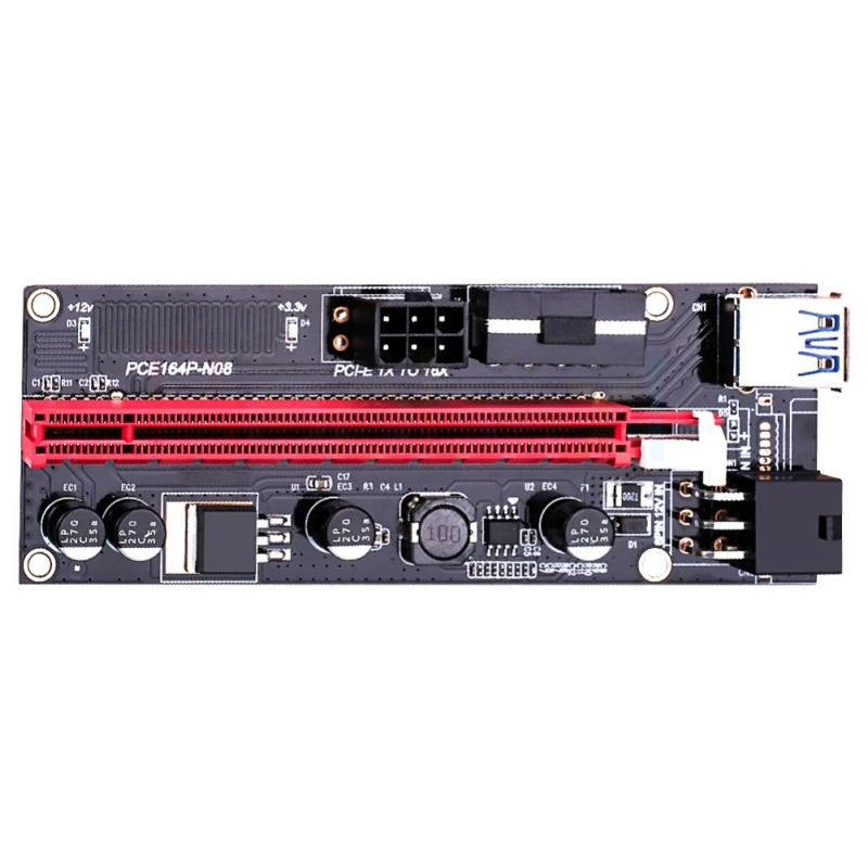 10 шт. Райзер адаптер VER 009S PCI e 16X 009 Express 1X до USB 3 0 SATA GPU от 15Pin 6 Pin для майнинга