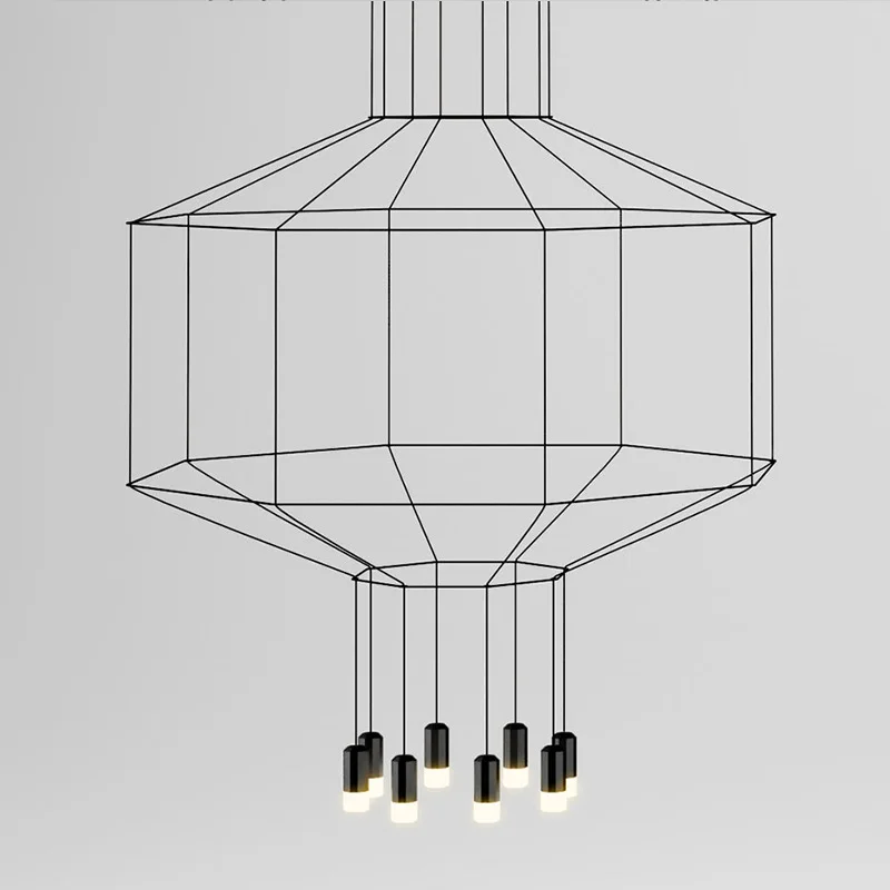 Modern Line Art Pendant Lights Led String Lamp DIY Geometric Hanging for Living Room Home Decor Lighting Fixture Luminaire | Лампы и