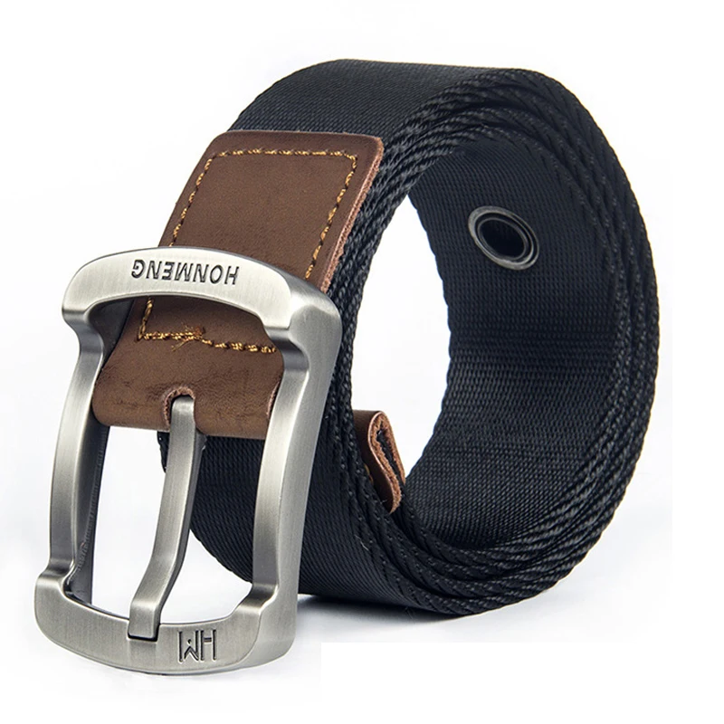 High Quality Fashionable Canvas Belts Alloy Pin Buckle Men's Belt  Male Canvas Belts Wild Jeans Belt Military Tactical Belt