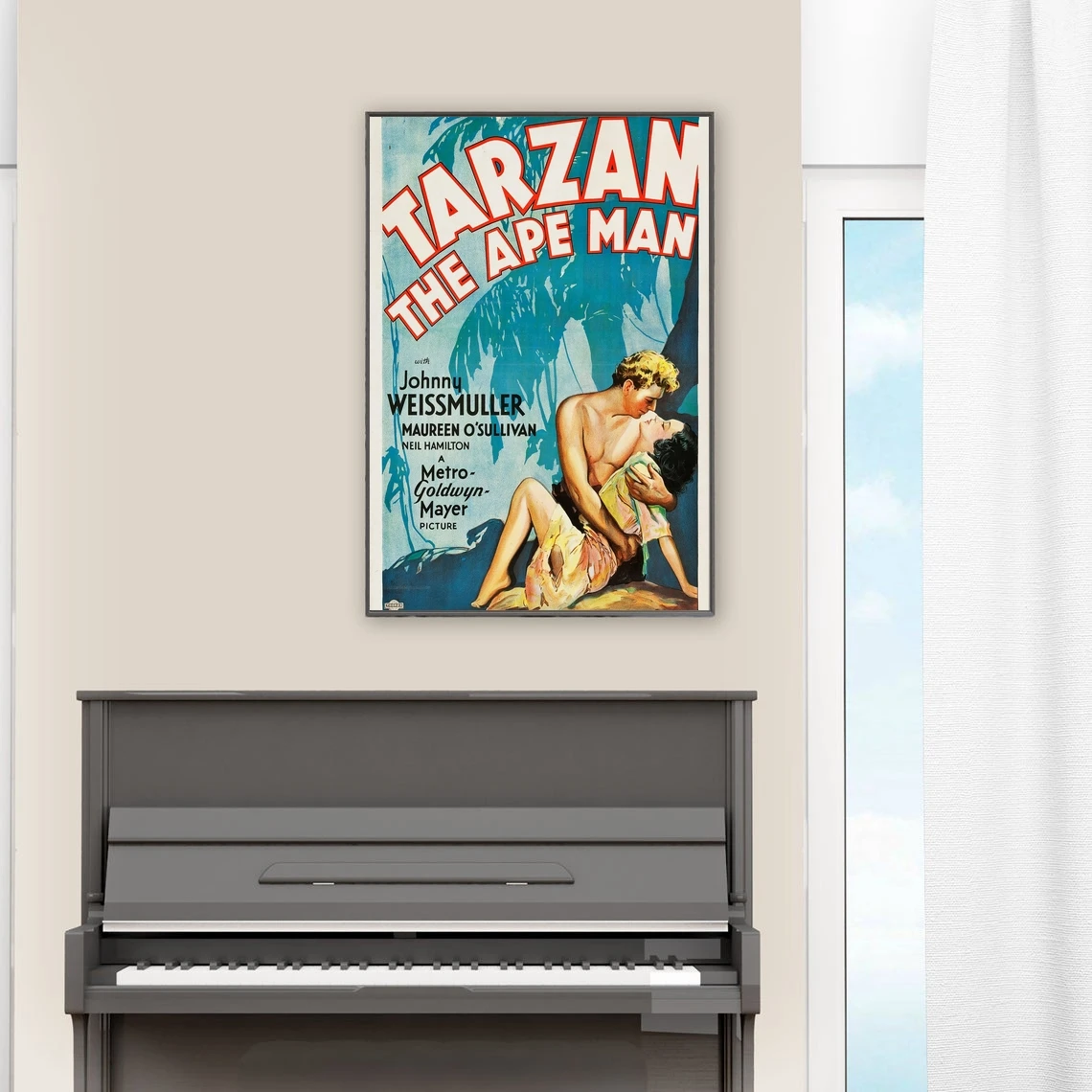 Классический постер с изображением Тарзана человека обезьяны (1932) холст