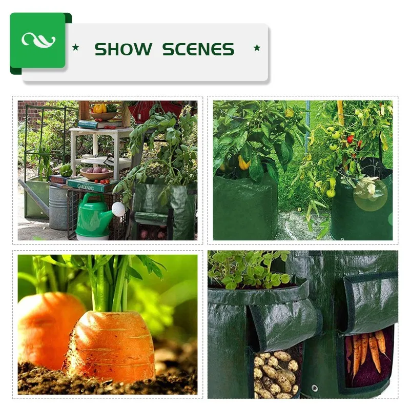

PE Potato Planting Bag Tomato Vegetable Plant Growth Bag Home Garden Planting Bags For Vegetable Flowers Plant Container