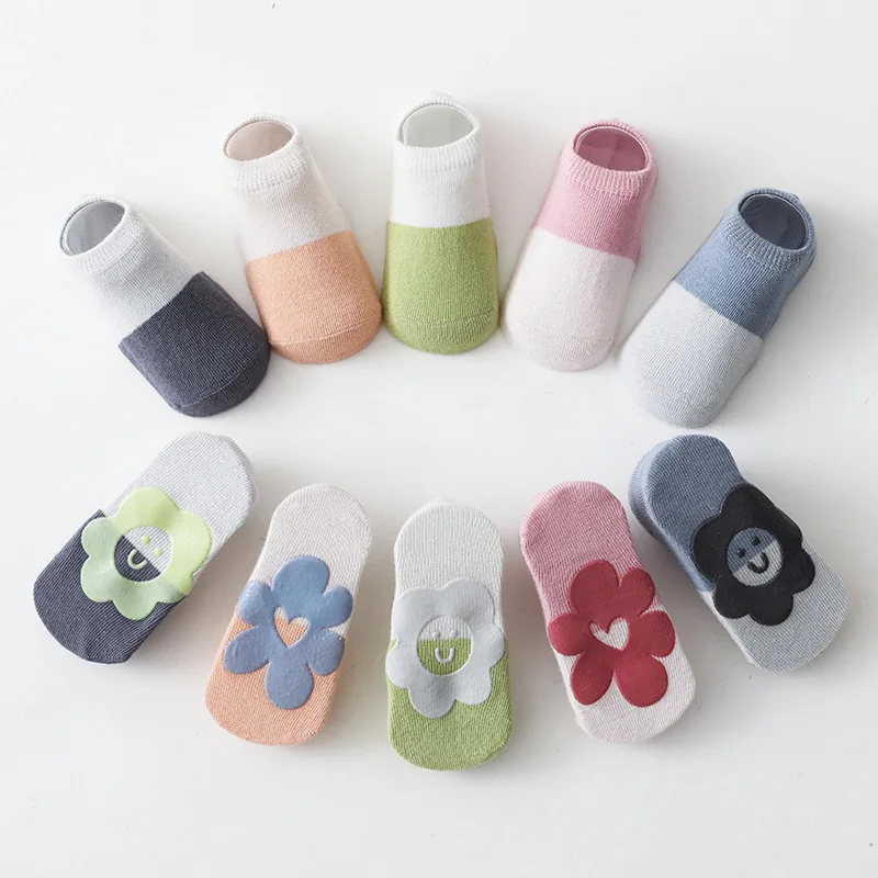 

Baby Socks for 0-5years Baby Boys Girls Summer Baby Toddler Floor Socks Non-slip Sun Flower Socks Little Child Combed Cotton