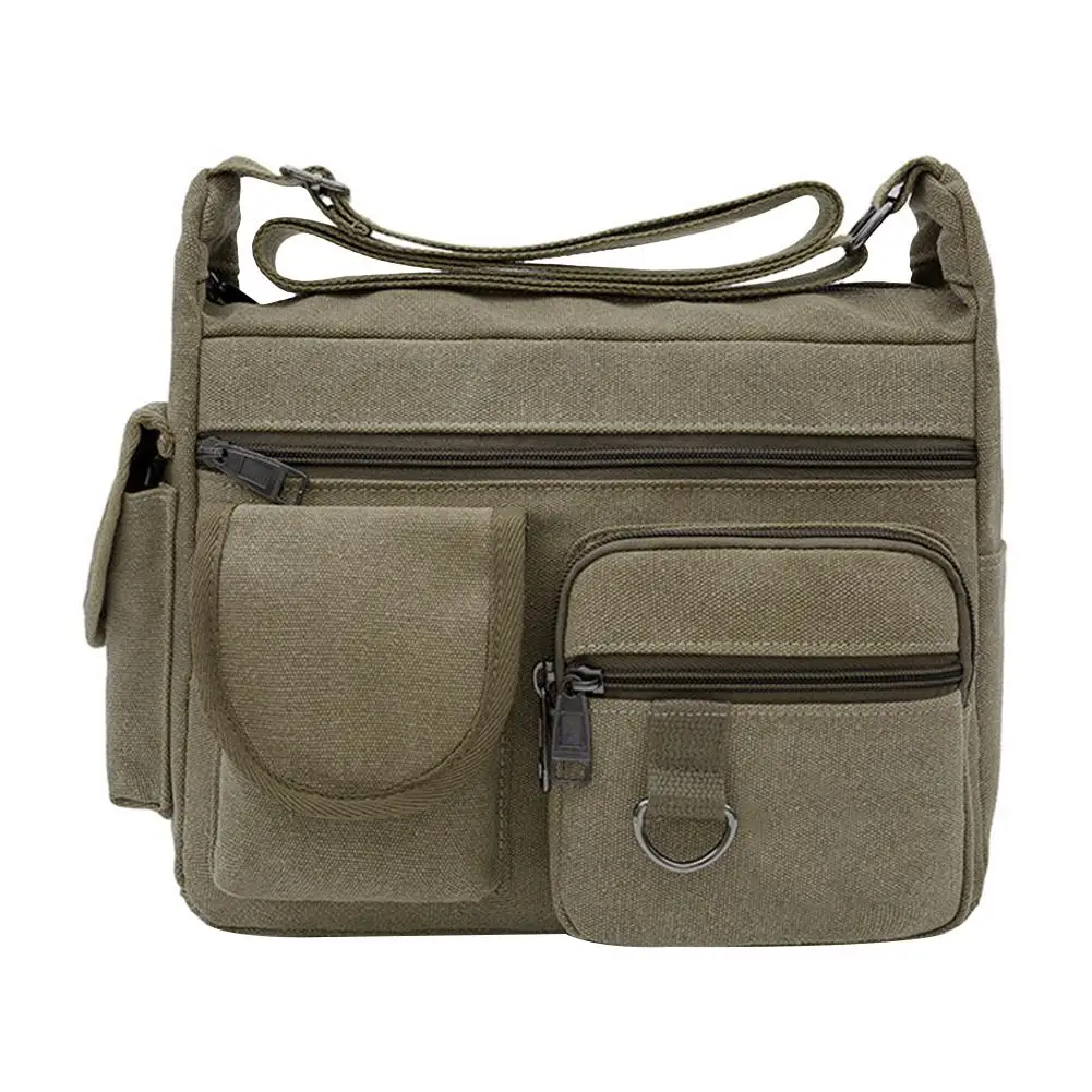 

2021 Men Crossbody Bag Retro Canvas Large Capacity Men's Outdoor Casual Single Shoulder Crossbody Bag