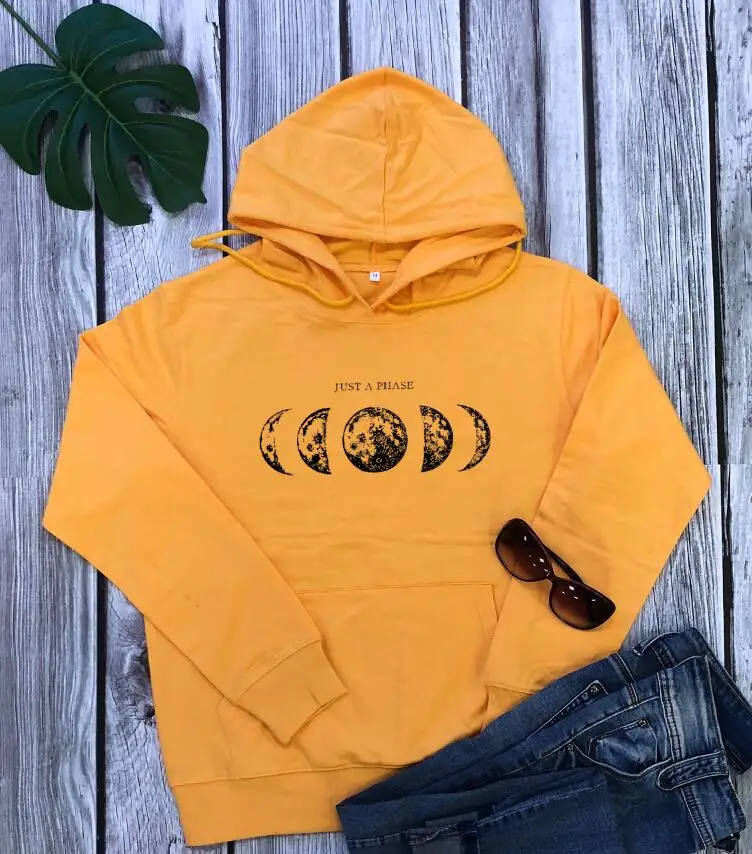 

Женский свитер с капюшоном, универсальный модный свитер с принтом Луны, Осень-зима 2021