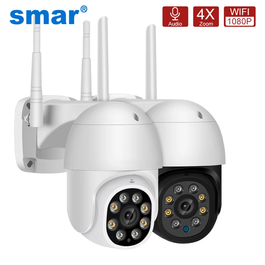 IP камера Smar 1080P PTZ Уличная С Wi Fi и датчиком присутствия 1080P|Камеры видеонаблюдения|