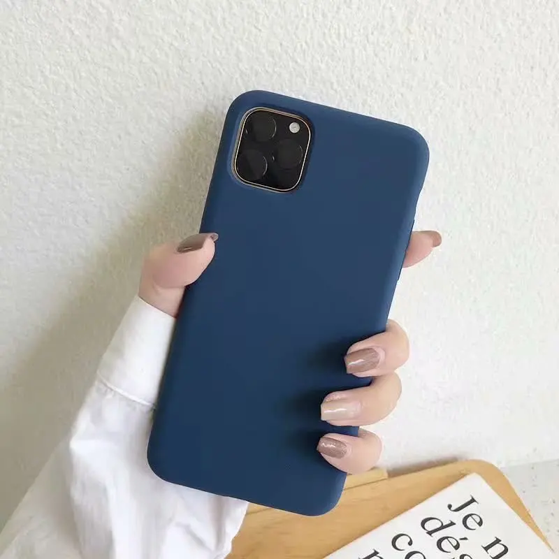 Cobalt Blue Sealed Liquid silicone Phone Case For iPhone 11, 11 Pro Phone Case For iPhone 11 PRO Max 6.5 inch Phone Back Coque Cover Case - Цвет: Cobalt Blue