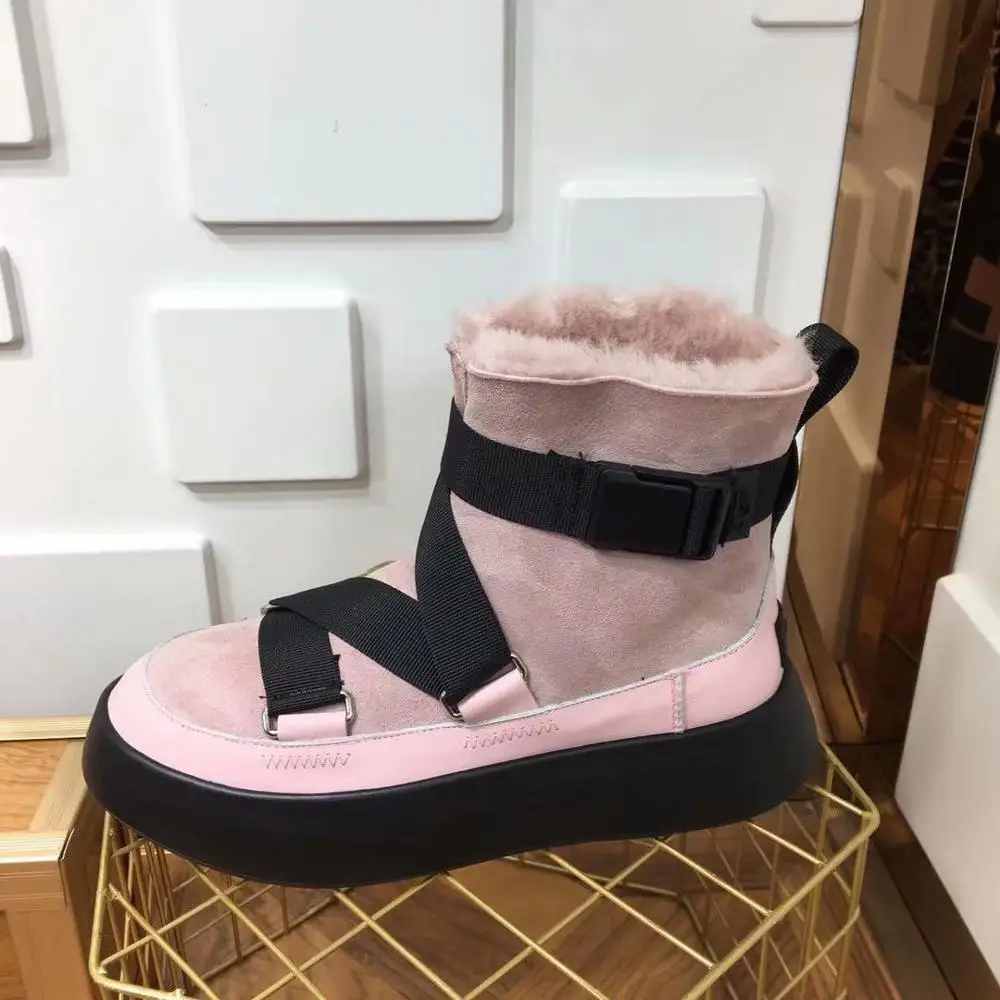 Scarpe donna/женские ботинки; женская обувь из флока; chaussures femme; Плюшевые ботинки на платформе; женские зимние ботинки без застежки; смешанные цвета