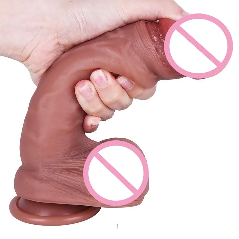 Реалистичный фаллоимитатор со скользящей крайней плотью женский пенис