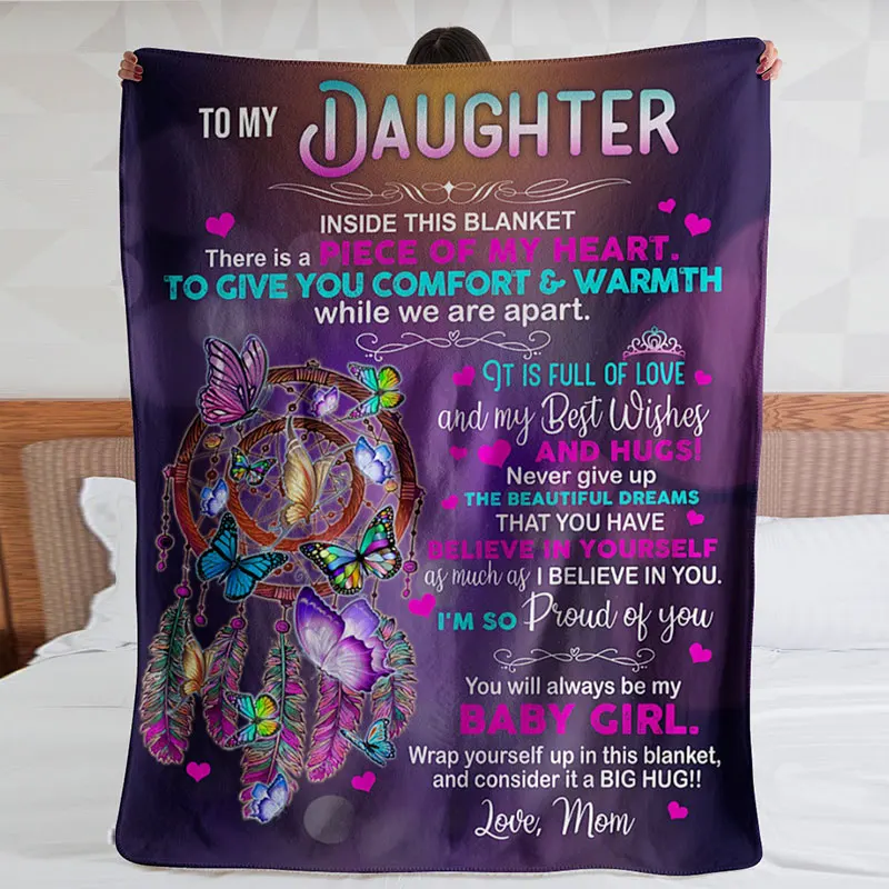 

Special Gift for Daughter Dreamcatcher Sherpa Fleece Blanket Cozy Soft Plush Quilt Blanket HFing
