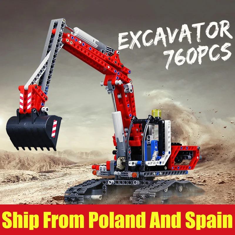 20025 Technic серия совместима с новым 8294 красный инженерный экскаватор Набор строительных блоков Кирпичи Детские игрушки подарок для мальчиков