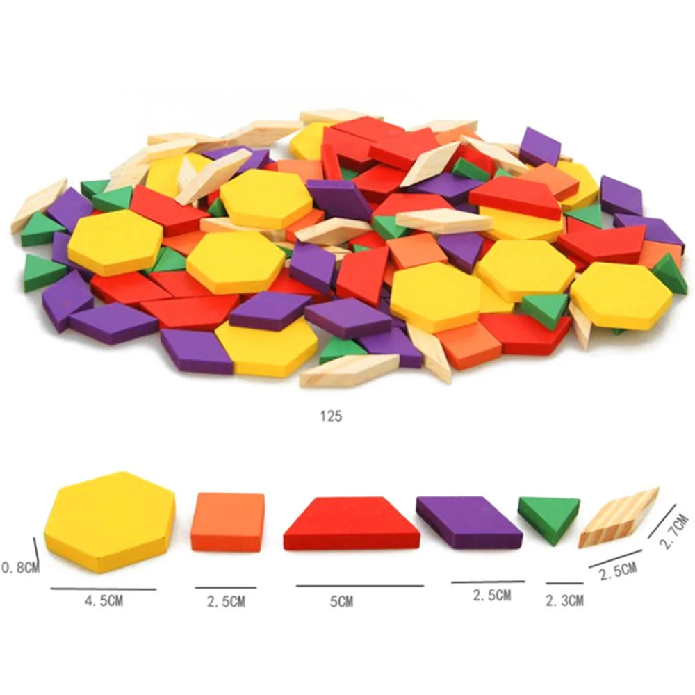 

125Pcs Wooden Jigsaw Puzzle Board Set Toy Colorful Baby Montessori Educational Toys for Children Learning Developing Toy