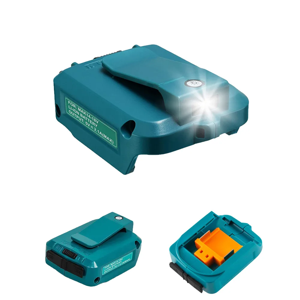 Двойной адаптер зарядного устройства Dual USB для аккумулятора Makita 14-18V ADP05 18V BL1815 BL1830 BL1840 с LED-светом.