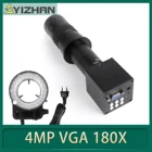 YIZHAN, 4 МП, 1080P, для пайки печатных плат телефонов, промышленных лабораторий, видеомикроскопа, камеры, 180 x зум-объектива светодиодный светодиодная подсветка, выход VGA