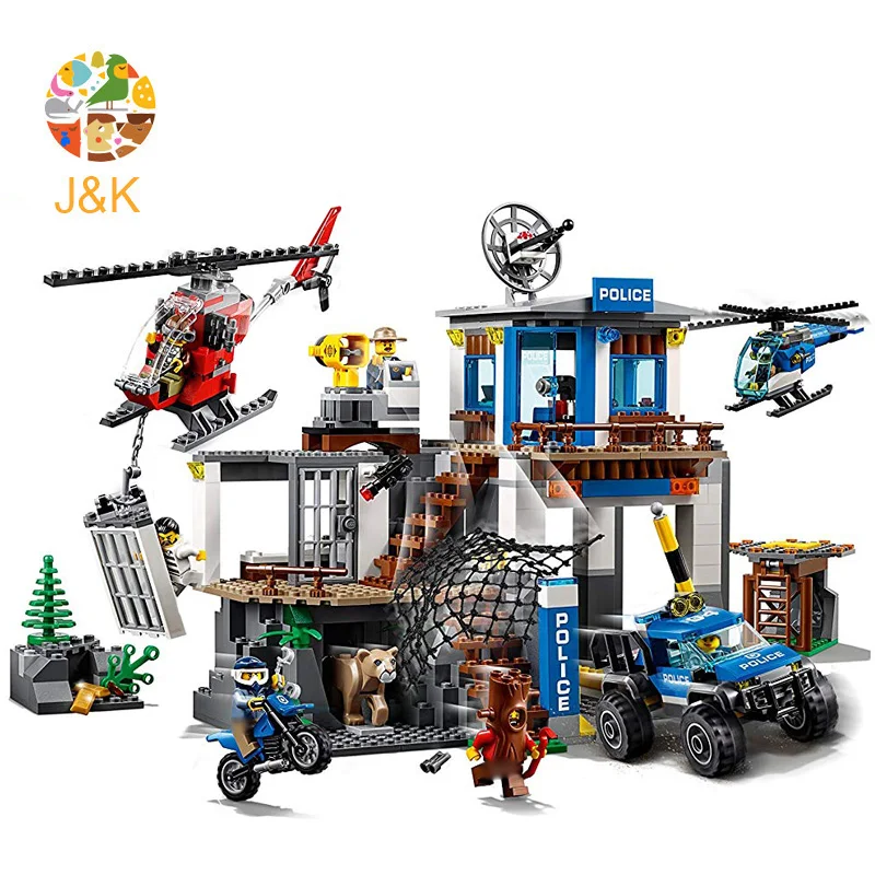 Новый 60174 705 шт городской серии горный полицейский штаб квартира строительный