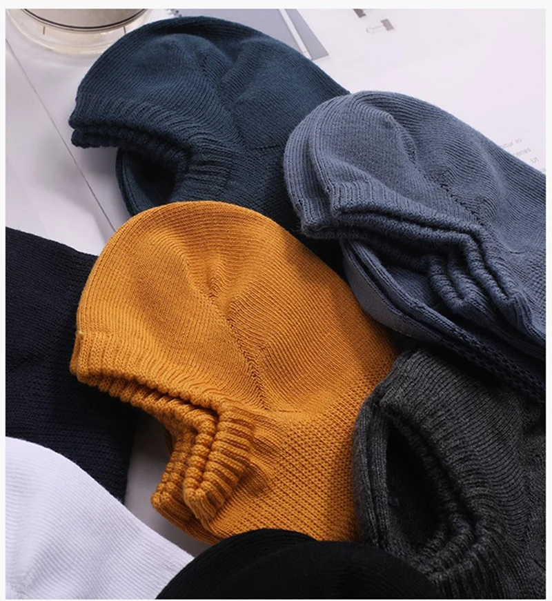 Носки мужские/женские хлопковые короткие однотонные дышащие сетчатые с вырезами