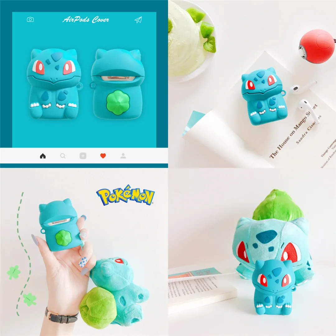 Милый 3D мультяшный чехол для наушников Miao frog seedSilicone для Apple New AirPods 1/2 беспроводной bluetooth чехол для гарнитуры
