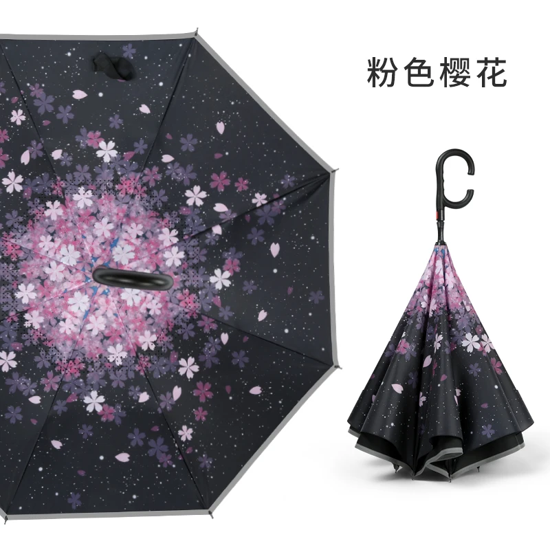 

Luxury Women Umbrella Handle Long Reverse Outdoor Inverted Umbrella Men Strong Windproof Parapluie Femme Kids Parasol EA6CBS
