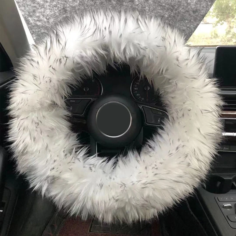 

Auto Car Steering Wheel Covers Better Grip Universal Cars Interior Accessories Embossing Imitation Plush Eco-friendly